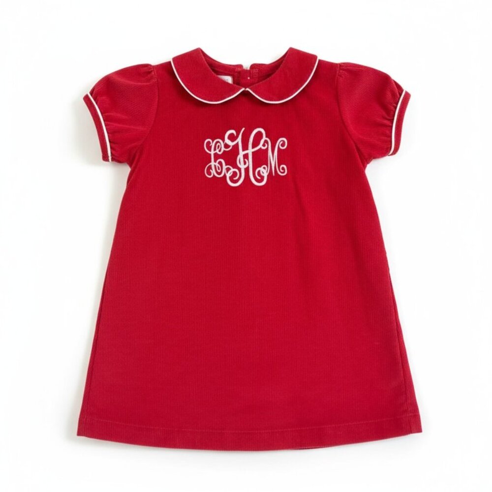 Mud Pie Girls Kids Corduroy Dress Size 3T Red Festive Holiday Christmas Party